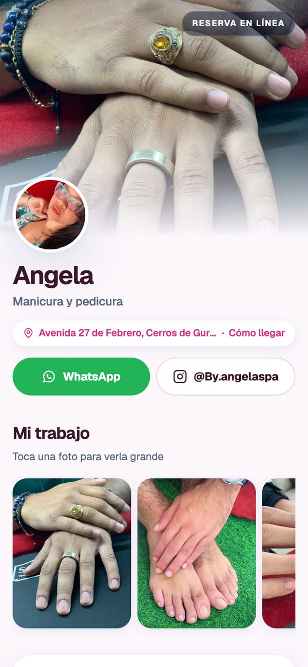 Página de Angela, manicurista